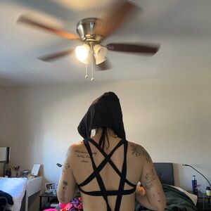 iHeartRaves Black Strappy Bodysuit
